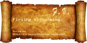 Firling Vilhelmina névjegykártya